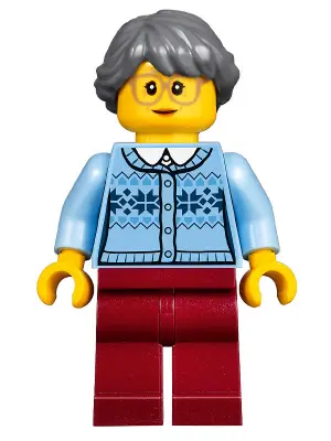 Winter Holiday Train Station Grandmother