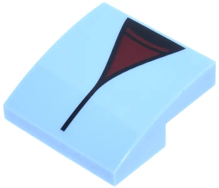 Bright Light Blue Slope, Curved 2 x 2 x 2/3 with Jacket over Dark Red Shirt and Black Undershirt Pat