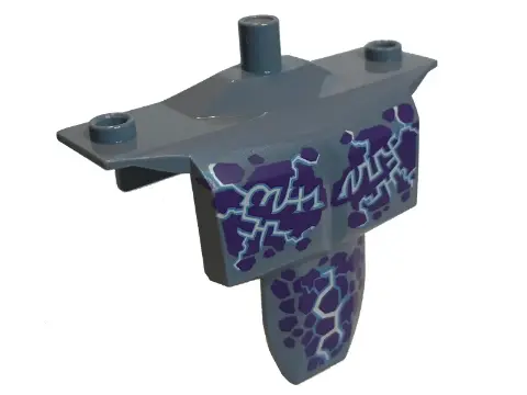 Sand Blue Large Figure Torso Armor Shoulder Studs with Dark Purple Spots and Medium Blue Veins Patte