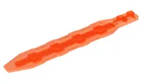 Trans-Neon Orange Plate, Modified 1 x 13 Sword with Angled Side Extensions, Textured Panel Inset wit