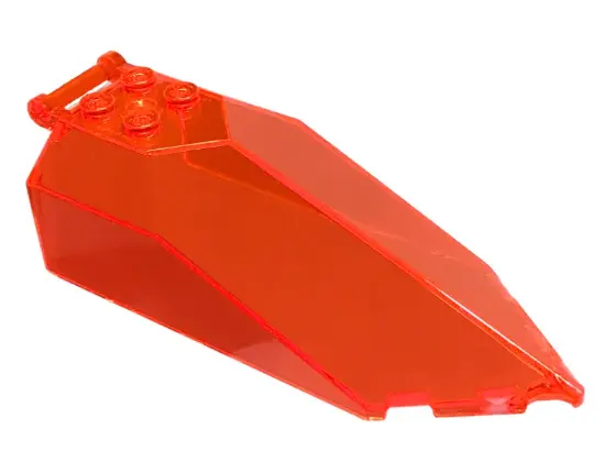 Trans-Neon Orange Windscreen 10 x 4 x 2 1/3 Canopy Pointed with Bar Handle