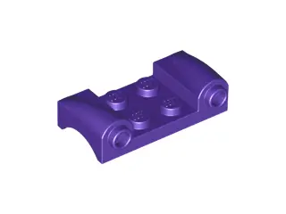 Dark Purple Vehicle, Mudguard 2 x 4 with Headlights and Curved Fenders