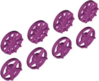 Magenta Wheel Cover 5 Spoke and 10 Spoke for Wheel 18976, 8 in Bag - 4 of Each (Multipack)