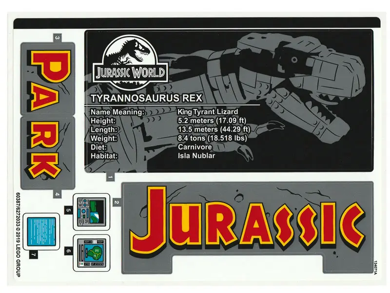 Sticker Sheet for Set 75936 - (60387/6272033)