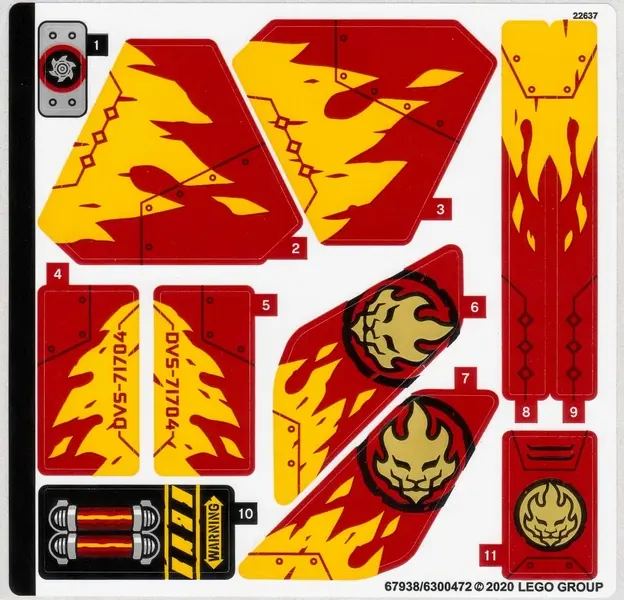 Sticker Sheet for Set 71704 - (67938/6300472)