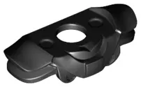 Black Minifigure Armor Shoulder Pads with Double Flaps