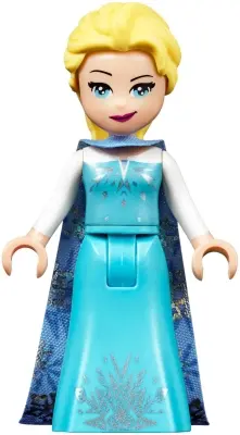 Elsa - Medium Blue Long Narrow Cape, White Sleeves