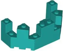 Dark Turquoise Castle Turret Top 4 x 8 x 2 1/3
