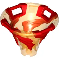 Trans-Orange Tornado of Spinjitzu with Bar Handles on Top Edge with Molded Red Spiral Pattern