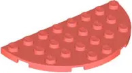 Coral Plate, Round Half 4 x 8
