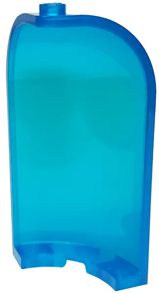 Satin Trans-Dark Blue Panel 3 x 3 x 6 Corner Convex with Curved Top