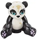 Black Panda, Friends Style, Sitting with Molded White Head, Stomach and Back and Printed Black Nose 