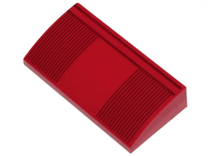 Red Slope, Curved 2 x 4 x 2/3 with Bottom Tubes with Black Stripes Pattern (BrickHeadz Sith Trooper 