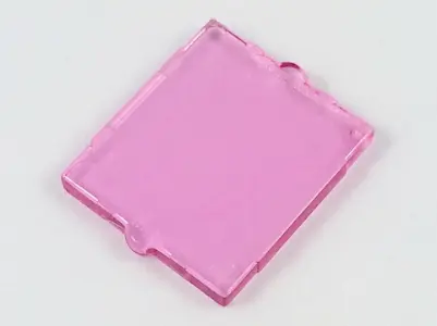 Trans-Dark Pink Glass for Window 1 x 2 x 2 Flat Front