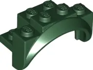 Dark Green Vehicle, Mudguard 4 x 2 1/2 x 2 with Arch Round, Solid Studs, and Rounded Legs