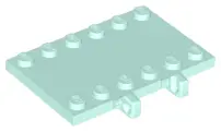 Light Aqua Hinge Plate 4 x 6 Locking Dual 1 Finger on Side