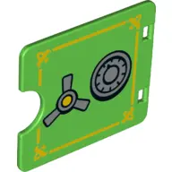 Bright Green Duplo Door / Window Pane 1 x 4 x 3 with Semi Oval Cutout with Safe Pattern
