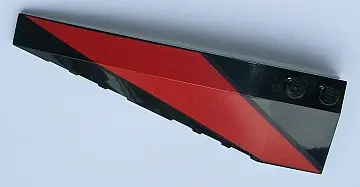 Black Wedge 10 x 3 Left with Red Stripe Pattern