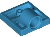 Dark Azure Plate, Modified 2 x 2 with Pin Hole - Full Cross Support Underneath