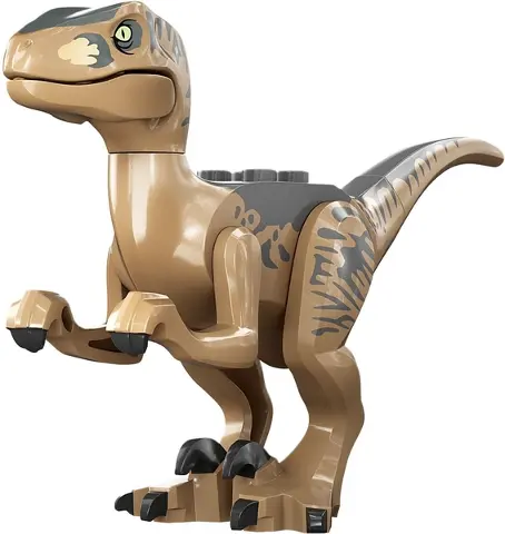Dark Tan Dinosaur Raptor / Velociraptor with Dark Bluish Gray Back