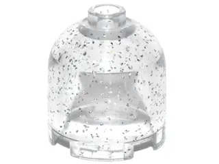 Glitter Trans-Clear Brick, Round 2 x 2 x 1 2/3 Dome Top