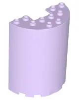 Lavender Cylinder Half 3 x 6 x 6 with 1 x 2 Cutout