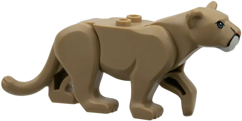 Dark Tan Cat, Large (Mountain Lion) with White Muzzle, Medium Azure Eyes and Nougat Nose Pattern