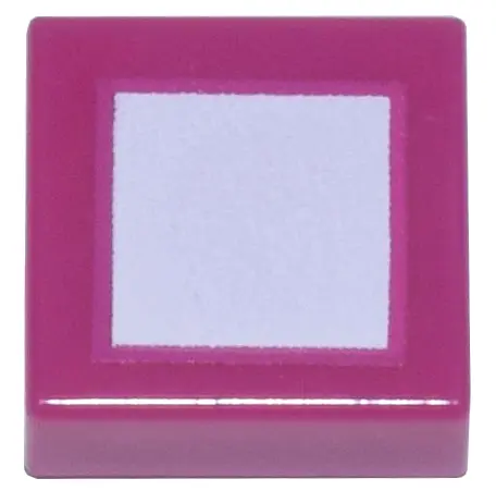 Magenta Tile 1 x 1 with White Square Pattern (Minecraft Devourer Eye)