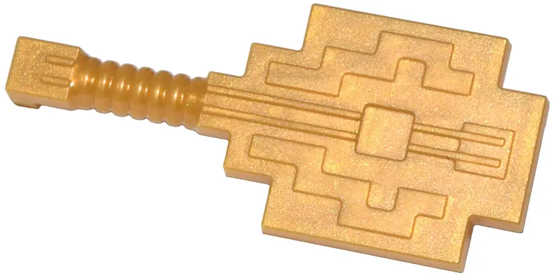 Pearl Gold Minifigure, Utensil Musical Instrument, Lute Pixelated (Minecraft)