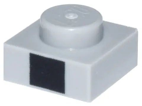 Light Bluish Gray Plate 1 x 1 with Black Square Pattern