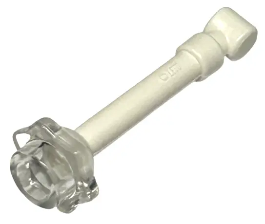 White Minifigure, Utensil Wand with Molded Trans-Clear Stud Pattern