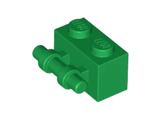 Green Brick, Modified 1 x 2 with Bar Handle on Side