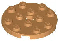 Medium Nougat Plate, Round 4 x 4 with Hole
