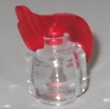Trans-Red Minifigure, Hair Mohawk Thin