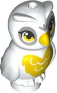 White Owl, Friends Style with Yellow Beak, Light Bluish Gray Face and Yellow Chest Pattern