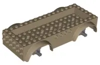Dark Tan Vehicle, Base 8 x 16 x 2 1/2 with Mudguards, 4 x 14 Recessed Center with 5 Holes, and Dark 
