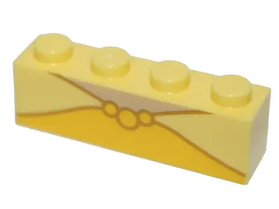 Bright Light Yellow Brick 1 x 4 with Yellow Necklace Pattern [Belle]