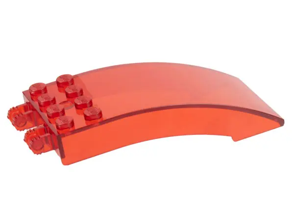 Trans-Red Windscreen 8 x 4 x 2 Curved with Locking Dual 2 Fingers