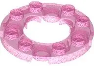 Satin Trans-Dark Pink Plate, Round 4 x 4 with 2 x 2 Round Open Center