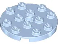 Bright Light Blue Plate, Round 4 x 4 with Hole
