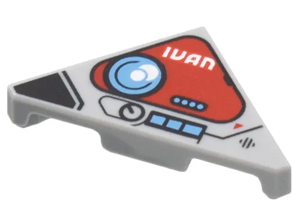 Light Bluish Gray Tile, Modified 2 x 2 Triangular with Control Panel, Dark Red Rounded Triangle, Med