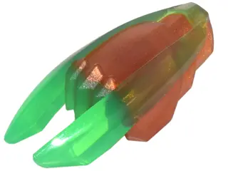 Reddish Copper Minifigure, Weapon Ninjago Time Blade with Molded Trans-Green Claws and Blades Patter