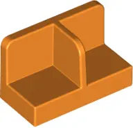 Orange Panel 1 x 2 x 1 with Rounded Corners and Center Divider