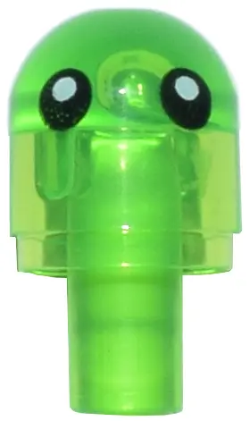 Trans-Bright Green Bar with Light Cover (Bulb) / Bionicle Barraki Eye with Black Eyes Pattern (Z-Blo