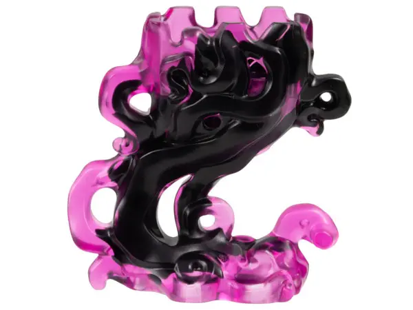 Trans-Dark Pink Minifigure Pedestal Ghost / Smoke with Marbled Black Pattern