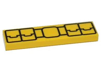 Yellow Tile 1 x 4 with Black Utility Belt Pattern