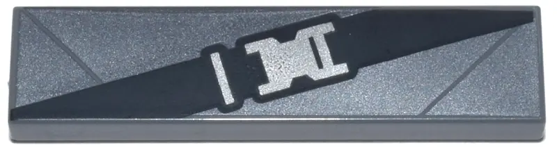Dark Bluish Gray Tile 1 x 4 with Black Belt with Silver Buckle on Dark Silver Background Pattern (Br