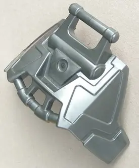 Flat Silver Hero Factory Armor with Angled Bar on Top and Straight Bar on Bottom