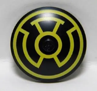 Black Dish 4 x 4 Inverted (Radar) with Solid Stud with Yellow Lantern Sinestro Logo Pattern