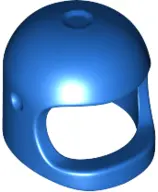 Blue Minifigure, Headgear Helmet Space / Town with Thick Chin Strap - with Visor Dimples (Reissue wi